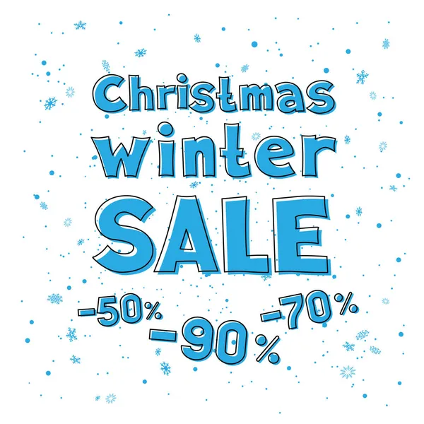 Vánoční zimní prodej sněžení — Stockový vektor