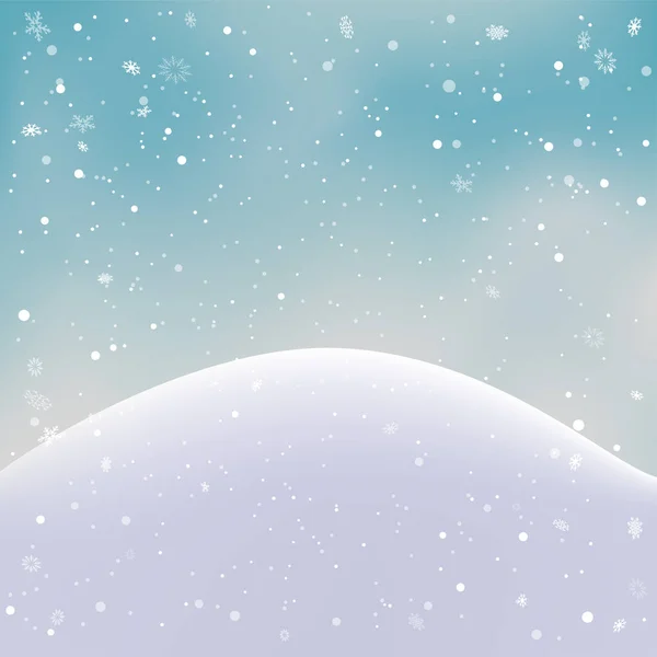 Karácsonyi sablon téli domb és hóesés — Stock Vector