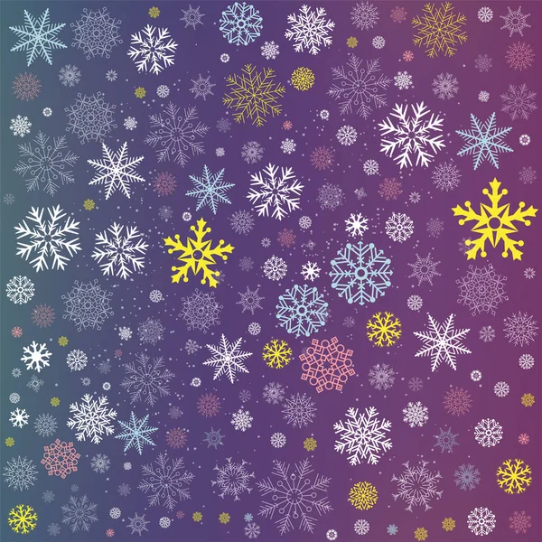 Renkli kar, Noel kış dekoru arka planı — Stok Vektör