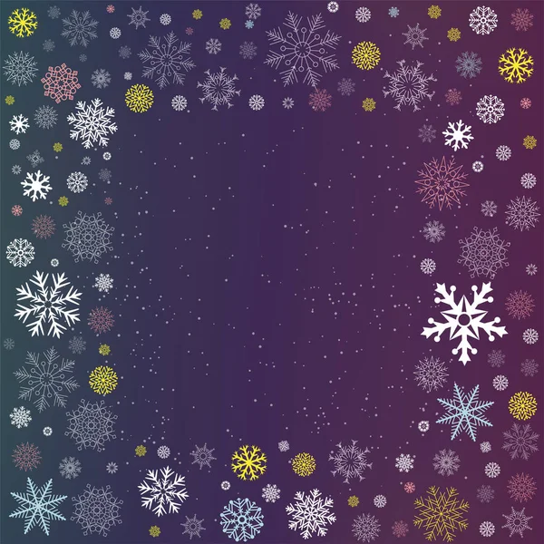 Nieve Navidad invierno foto marco decoración — Vector de stock