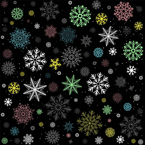 Karlı Noel Kış Dekorasyonu Koyu, pürüzsüz doku — Stok Vektör