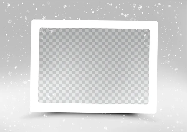 Rectángulo de Navidad foto marco plantilla maqueta — Vector de stock
