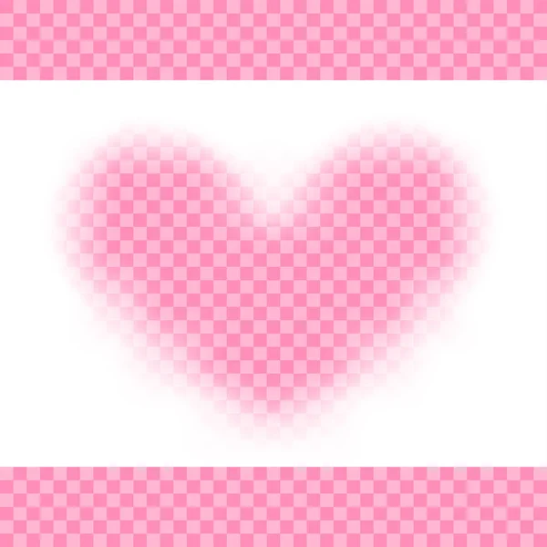 Valentine blurry pink heart photo frame template —  Vetores de Stock