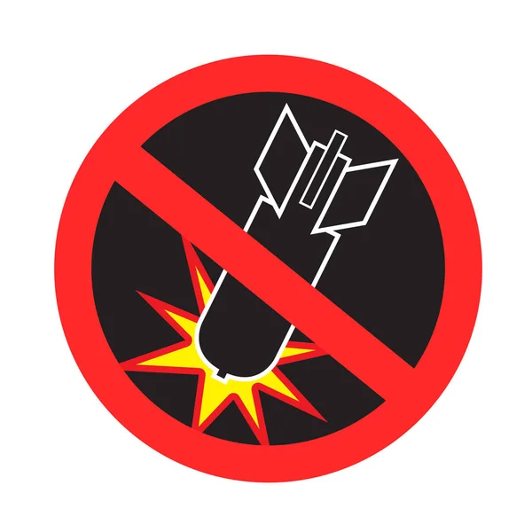 Nie bombardowanie stop symbol symbol wojny ikona — Wektor stockowy