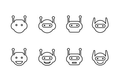 avatar ana hatları bot işareti simgesi seti