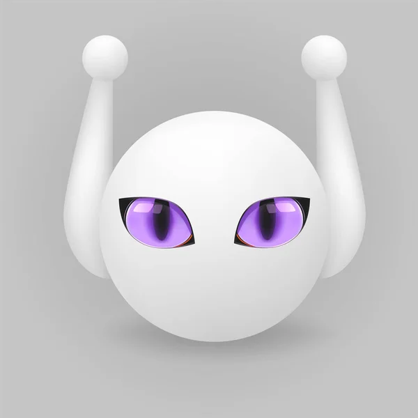 Modern realistisk bot avatar i vit färg — Stock vektor