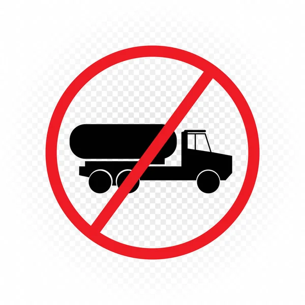 Fuel truck move prohibited sign symbol — Stock Vector