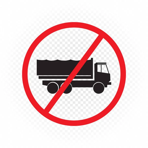 Camion dell'esercito spostare simbolo segno proibito — Vettoriale Stock