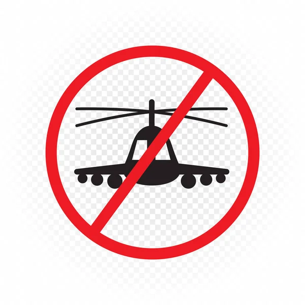 Hélicoptères de combat ne sont pas autorisés à voler signe — Image vectorielle
