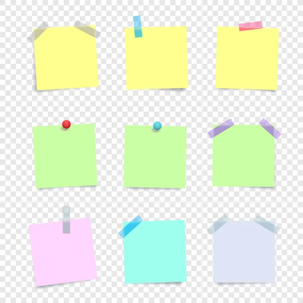 Color paper note message templates set — ストックベクタ