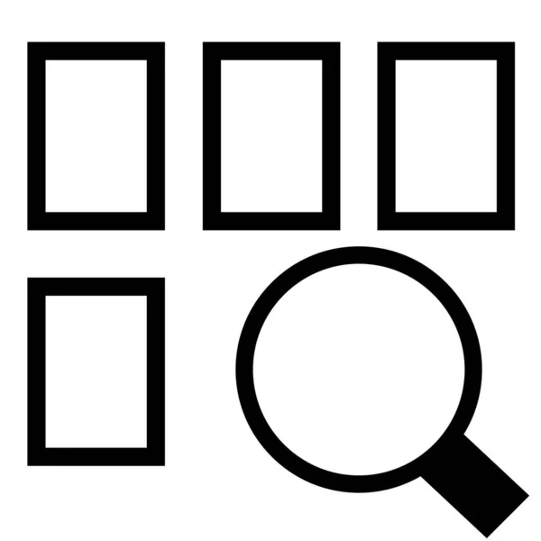 Zoeken in alle categorie product items pictogram teken — Stockvector