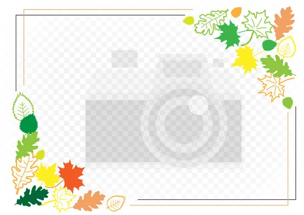 Őszi Szezon Levelek Képkeret Sablon Fehér Háttér Kreatív Levél Minta — Stock Vector