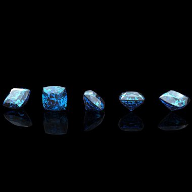 kare şekli. Swiss mavi topaz. Takı mücevher koleksiyonları