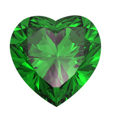 Heart shaped Diamond isolated. emerald clipart