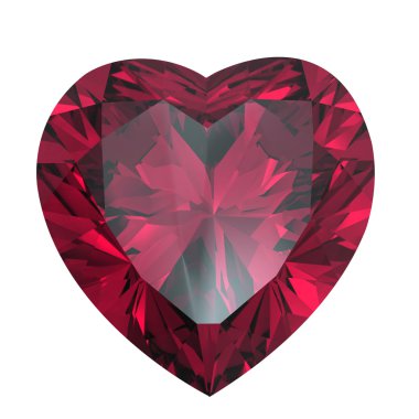 elmas izole kalp şeklinde. rhodolite