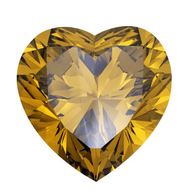 elmas izole kalp şeklinde. sitrin