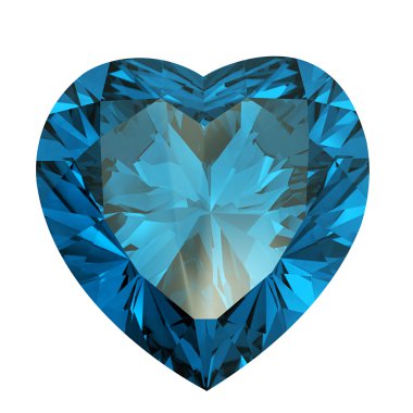 elmas izole kalp şeklinde. Aquamarine