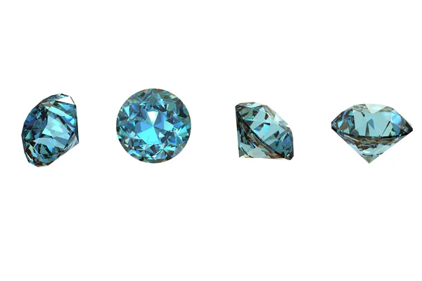 Colecciones de joyas de forma redonda. Topacio azul suizo — Foto de Stock