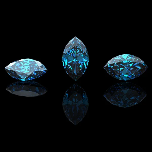 Markiz. Kolekcje biżuterii kamieni. Swiss blue topaz — Zdjęcie stockowe