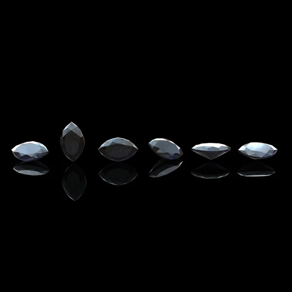 Marquis. Collections of jewelry gems. Black sapphire — Stock Photo, Image