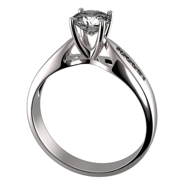 带钻石的订婚戒指。爱的标志 — 图库照片