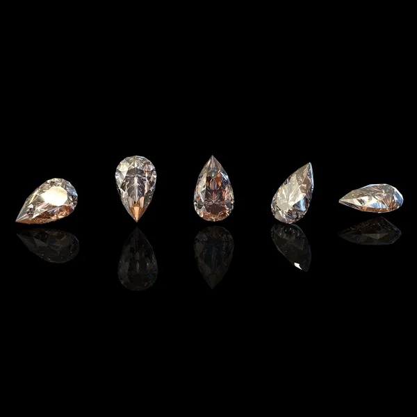 PEAR. Collections of jewelry gems. Cognac diamond — Stock Photo, Image