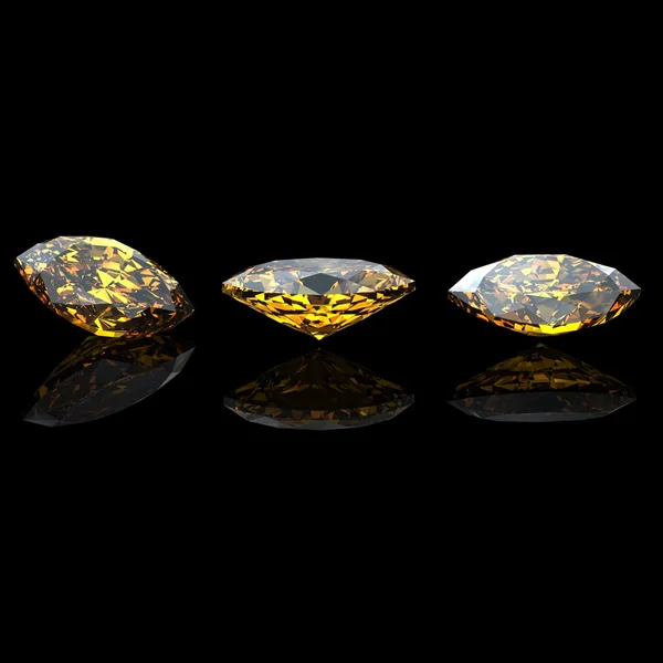 Marquis. Citrine. Collections of jewelry gems on black — Stock Photo, Image