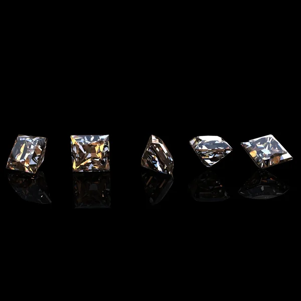 Collections of jewelry gems on black background. Cognac diamond — Stock Photo, Image