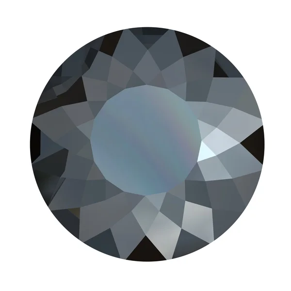 Round black sapphire isolated . Gemstone — Stock Photo, Image