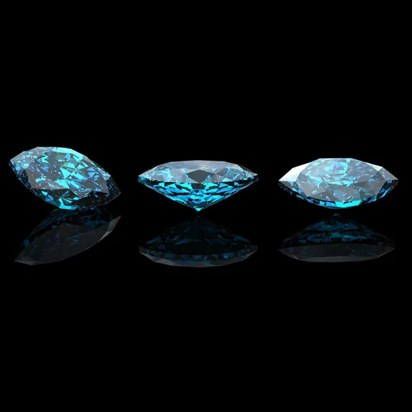 Markýz. kolekce šperků drahokamy. Swiss modrý topaz — Stock fotografie