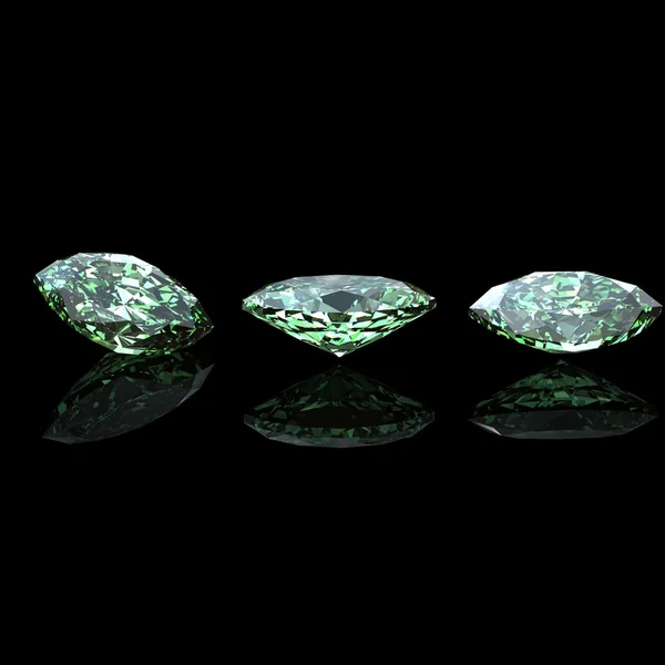 Ädelsten på svart bakgrund. Emerald. Peridot — Stockfoto