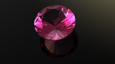 Ruby. siyah arka plan üzerinde Takı mücevher roung şekil