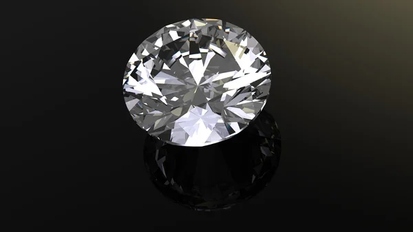 ダイヤモンド。黒の背景にジュエリー宝石丸形状 — ストック写真