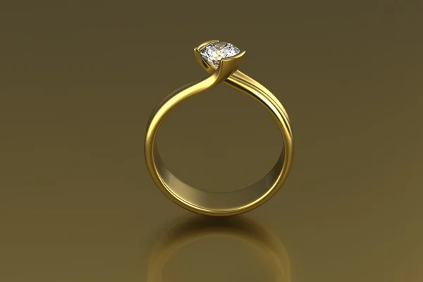 与钻石在白色背景上的结婚戒指。爱的标志 — 图库照片