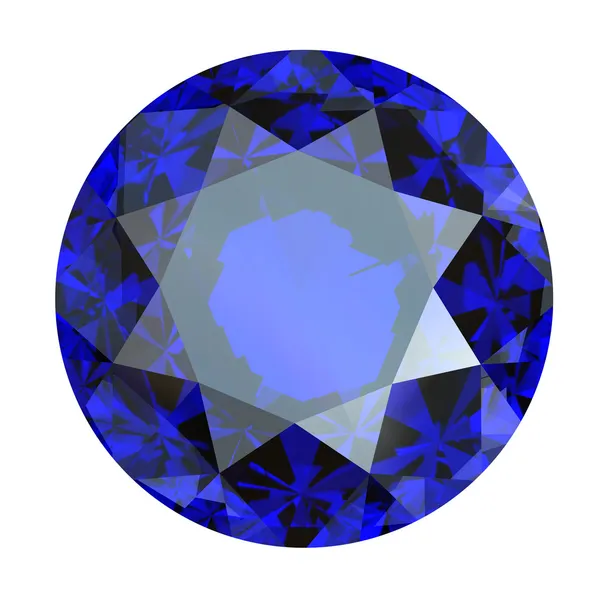 Gioielli gemme a forma di tondo su sfondo bianco. Tanzanite. Zaffiro — Foto Stock