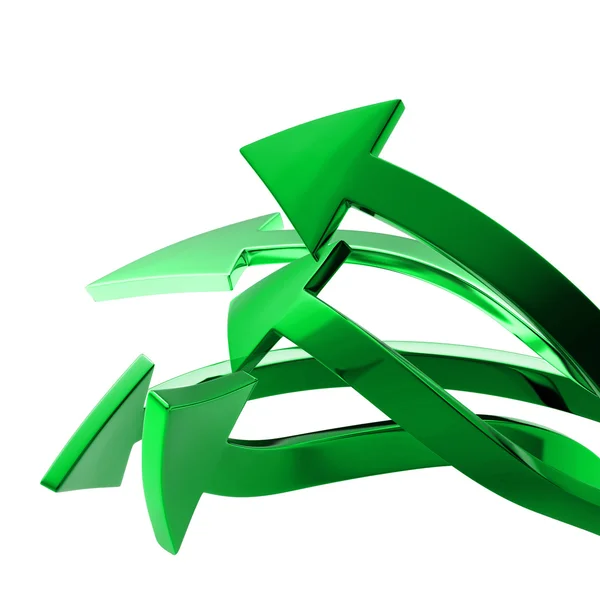 Зелёные стрелы — стоковое фото