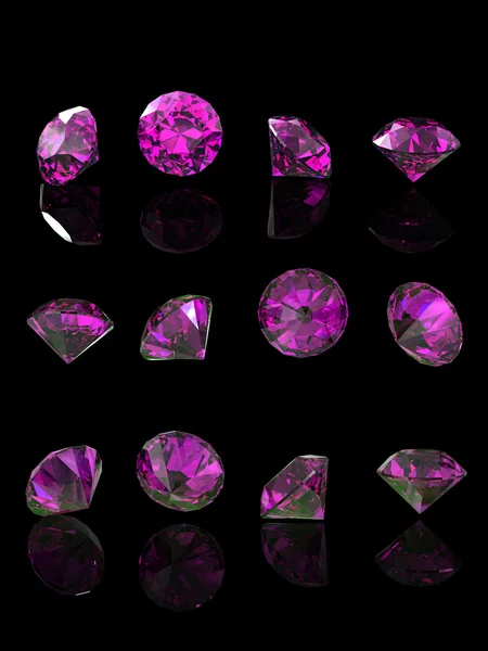 Gemstones isolated on black — Stock Photo, Image