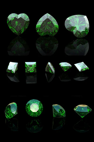 Emerald form av hjärta — Stockfoto