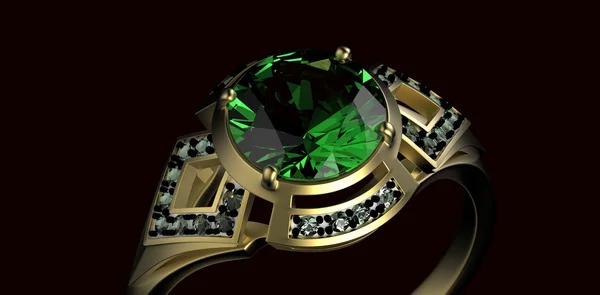Zlatý snubní prsten s diamantem. Dovolená symbol — Stock fotografie
