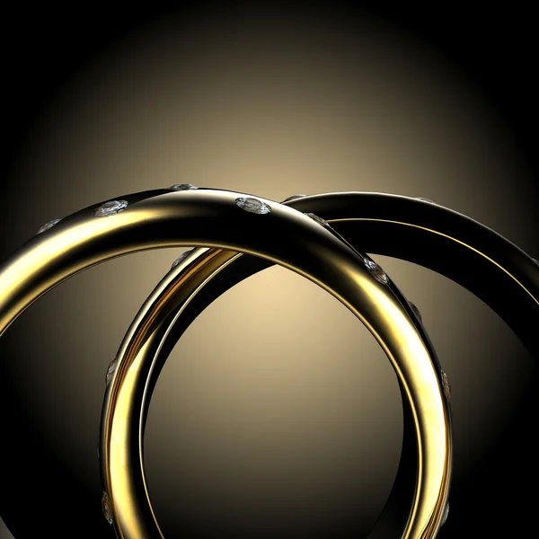 Gouden bruiloft ring met diamant. vakantie symbool — Stockfoto