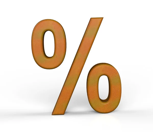 Símbolos de negócios. Percentagem de madeira 3D — Fotografia de Stock