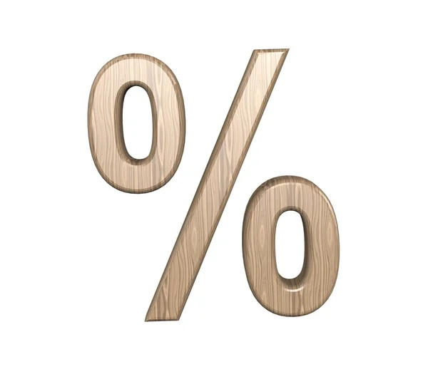 Símbolos de negócios. Percentagem de madeira 3D — Fotografia de Stock