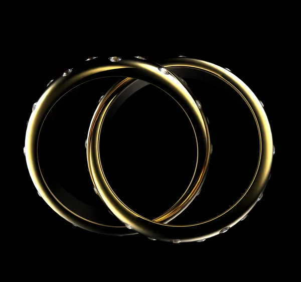 Gold Wedding Ring with diamond. Holiday symbol — Stock Photo, Image