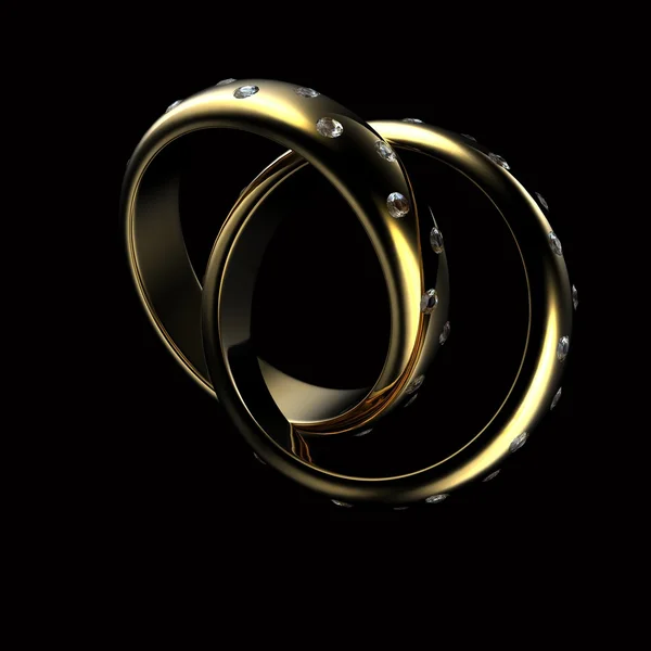 Anel de casamento de ouro com diamante. Símbolo de férias — Fotografia de Stock
