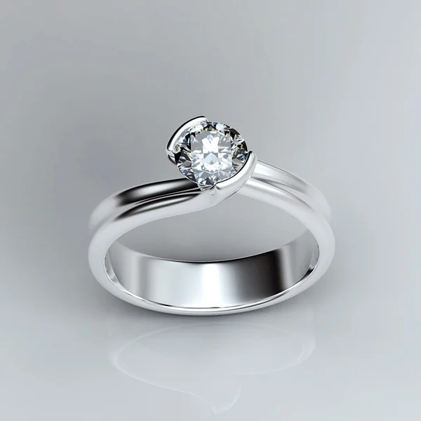 Anello da sposa con diamante — Foto Stock