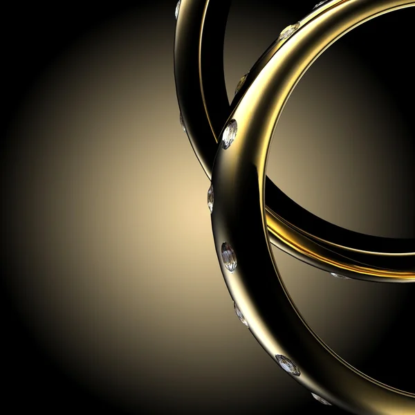 Золотое свадебное кольцо с бриллиантом. Символ праздника — стоковое фото