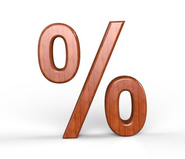 Bussines sembolleri. 3D ahşap yüzdesi