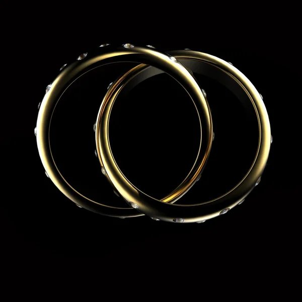 Gold Wedding Ring with diamond. Holiday symbol — Stock Photo, Image