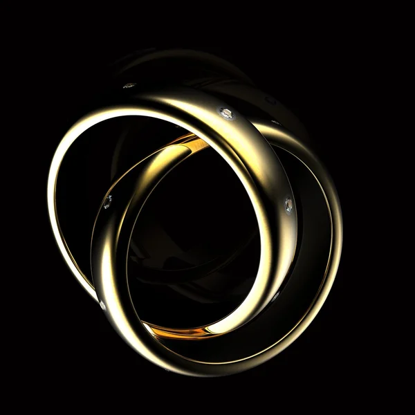 Gold Wedding Ring with diamond. Holiday symbol — Stock Photo, Image