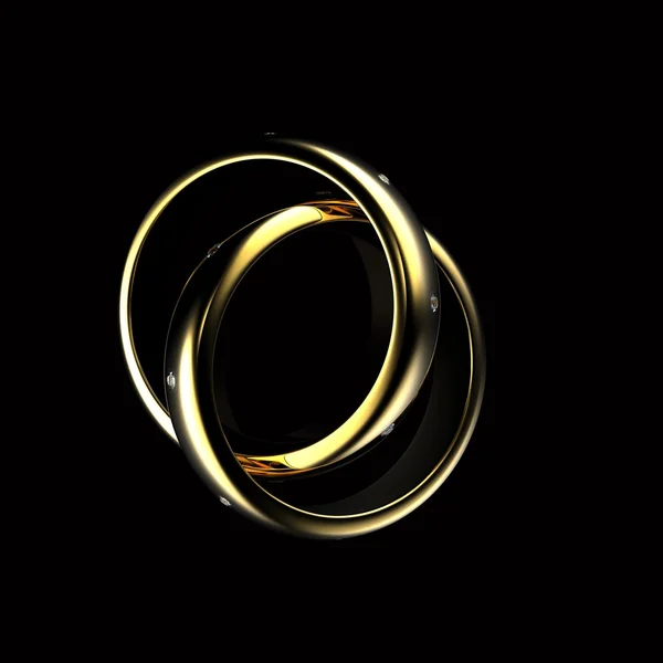 Gold Wedding Ring with diamond. Holiday symbol — Stock Photo, Image